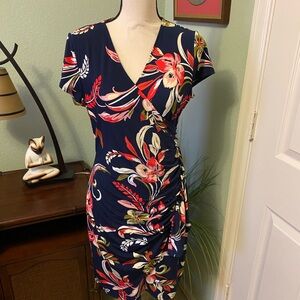 New York & Company Navy Floral  Dress